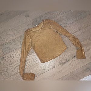 Washed Long Sleeve T-shirt, slightly cropped
